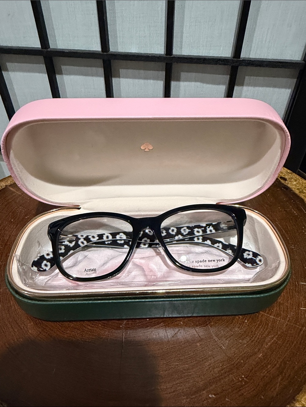 kate spade ATALINA Black Floral-Print Women's Eyeglasses w/ Case NEW No Script